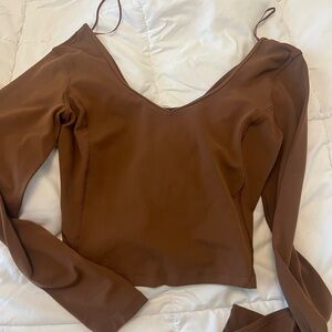 New Lululemon brown align long sleeve shirt